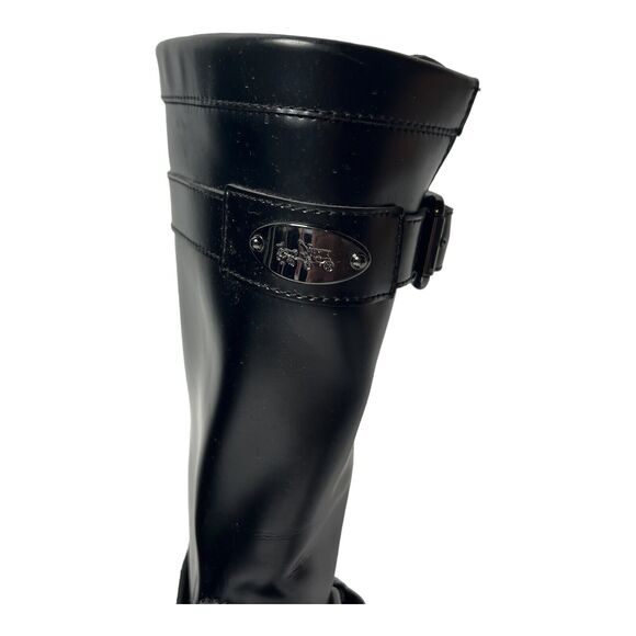 Coach Zahara Women's Black Waterproof Rain Snow Boots A7965 6 B EUC! $198 - Picture 6 of 10